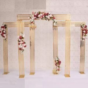 3 Gold Wedding Arch Stands